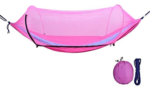 Schaukel Outdoor Camping Swing Hängematte mit Netto tragbarer Swing Hängematte for Campingwanderung (blau) Schaukelsitz (Color : Pink)