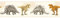 BRICOFLOR Frise papier peint dinosaure beige, orange & gris Frise tapisserie chambre enfant motif dinosaure Frise murale animaux chambre garçon
