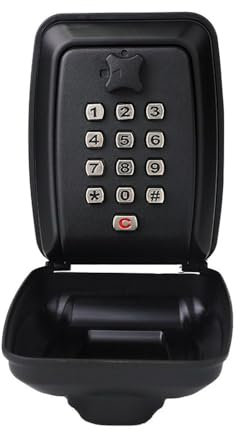 Funnytek Schlüsseltresor mit Zahlencode, 12 Stellig Schlüsselsafe Druckknopf-Schlossbox, Wandmontage Aussen Schlüsseltresor Wetterfeste Schlüsselbox Draußen für Garage, Büro, Schule, Haus -Schwarz