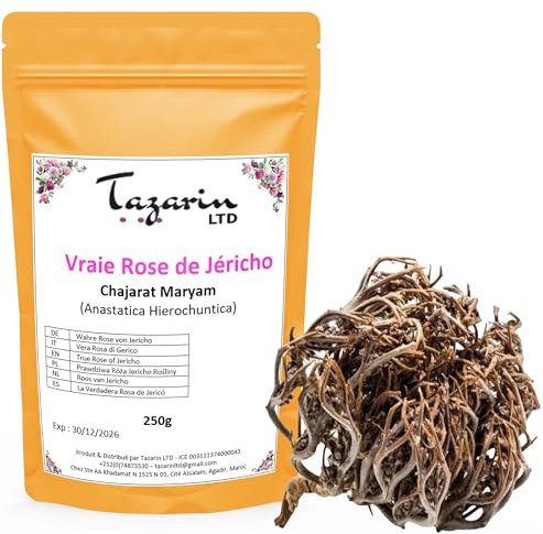 250g Rose von Jericho - Chajarat Mariam - Pflanze, die Fruchtbarkeit Fördert - Ungefähr 10 Stück - Anastatica Hierochuntica - 100% Natürlich, Rein und Ohne Zusatzstoffe | Premium-Qualität