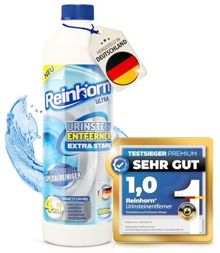 REINHORN Urinsteinentferner Urinsteinlöser EXTRA STARK Profi 1000ml WC Reiniger 4in1 Kraftformel I hochergiebiges Powerkonzentrat Made in Germany gegen Urinstein Kalkstein Seifenstein