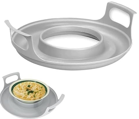 29.84 cm (11.75) Handle Tray Microwave Tray, Microwave Bowls Holder for Hot Food, Microwave Plate Tray, Microwave Caddy with Handles, Non-Slip feet, for Food containers, Soups