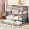 Dolamaní Hochbett 90x200, Etagenbett mit Ausziehbett, Stockbett für 3 Kinder, Kinderbett mit Leiter, Hohe Geländer, Stabile Treppe, Hochbett für Jungen & Mädchen, Grau (Grau, 90x200cm)