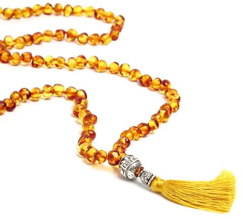 Amberta 8 mm Mala Kette - Gebetskette Buddhismus Chakra Kette. Mala Kette 108 Perlen Meditationskette