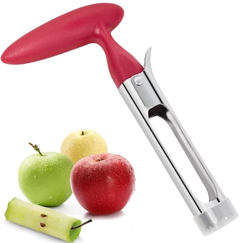 Apple Corer Remover for Pears Apple Pear Durable Portable Stainless Steel Apple Corer for Kitchen and Dishwasher (Red)