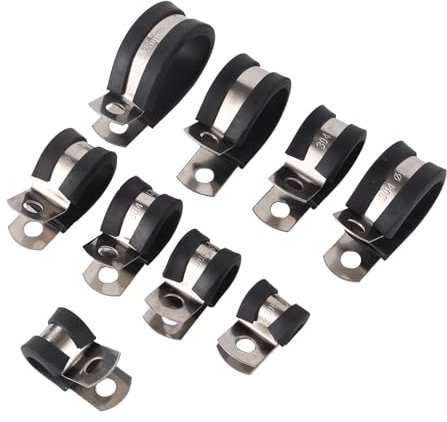 Rohrbefestigungsschelle Gummibeschichtete P-Clips R-Typ-Rohrschelle Kabelmontage Schlauchrohrschelle Schlauchschelle Feste Schelle Rohrhalterung 5St(20mm)