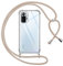 Pnakqil Funda para Xiaomi Redmi Note 10 Pro 4G con Cuerda, Carcasa Transparente Silicona Colgar Collar Correa de Cuello Cadena para Redmi Note 10 Pro 4G Fundas, Cordón Ajustable [Caqui]