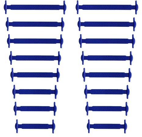 Yusimu Lacci Elastici per Scarpe - Stringhe Senza Nodi in Silicone Impermeabile per Bambini/Adulti, Adatti a Scarpe Sportive/Ginnastica/Corsa - Blu Navy