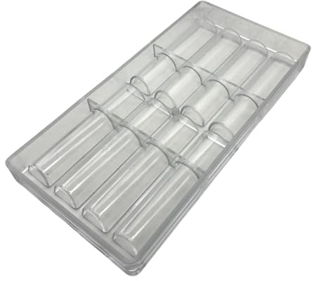 VALINK Dubai 3D Chocolate Mold, Clear Polycarbonate, Half Round Long Strip, Non-Stick, Transparent, Plastic, Semi-Circular, Chocolate Bar Mould