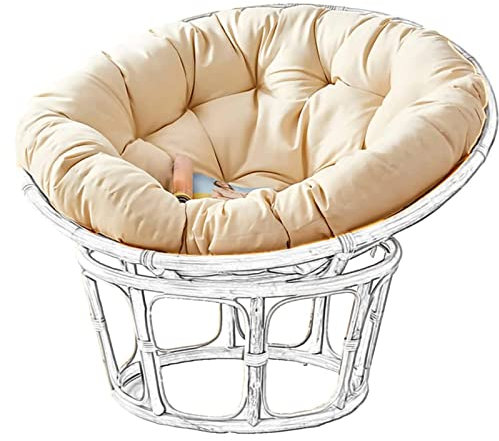 Papasansessel Kissen mit wasserdichtem Bezug, extra großes Sitzkissen für Outdoor-Schaukelstuhl, Schwarz und Blau, 100 x 100 cm