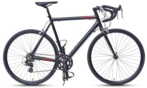 WYNN Rennrad 28 Zoll ROD1.0 für Damen & Herren | Rahmenhöhe 62 cm | Leichter Aluminiumrahmen, Shimano 14-Gang, sportliche Rennreifen |Rad Fahrrad Sportfahrrad Speedbike Straßenrad | Schwarz glänzend