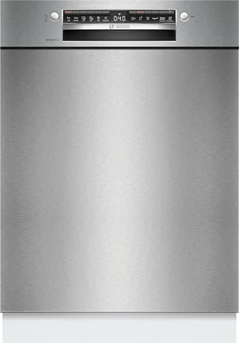 Bosch SMU4ECS32E, Serie 4, Smarter Unterbau Geschirrspüler 60 cm, Besteckschublade, Made in Germany Spülmaschine, extra Trocknen, starke Reinigung, sehr leise, Automatikprogramme, AquaStop, Edelstahl