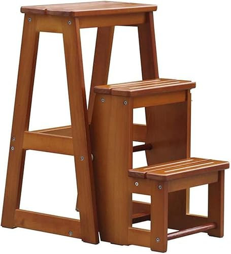 Escabeau pliant en bois massif double usage 3 marches