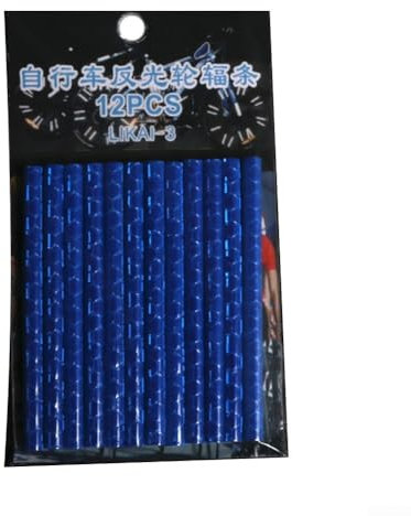 Fahrradzubehör 12 farbige reflektierende Speichen zur Verbesserung der Sichtbarkeit bei Nacht (Rot (Blau (12))