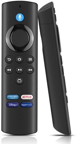 Glitfix Telecomando Vocale Sostitutivo(3 Gen) Compatibile con AMZ Fir-e TV Stick 2nd Gen e 3rd Gen, Stick Lite, 4K e 4K Max, Fir-es Cube 2 e 3rd Gen, Avviso: Senza Tasti di Potenza e Volume