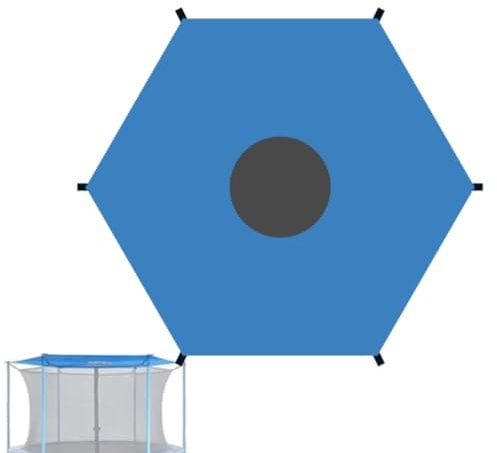 ARSBORUI Trampolin Sonnenschutz Abdeckung, Ø 183 244 305 366 427 cm Trampolin Sonnenschutznetz, UV-resistent & Reißfest Sonnensegel, für 6/8 Stangen Trampolin, Trampolinzubehör (305cm 6 Bar)
