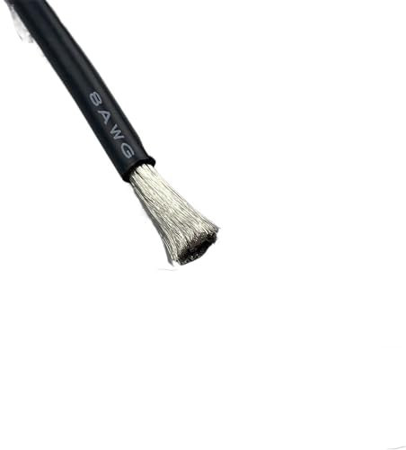 Cable eléctrico Flexible Rojo de 8 AWG, 6 AWG, 4 AWG, 2 AWG y 1 AWG, Muy Suave for batería de Coche, Conector de extensión de Silicona de 25 mm y 50 mm (tamaño: 3 Metros, Color: 4 AWG).(6AWG,1meter)