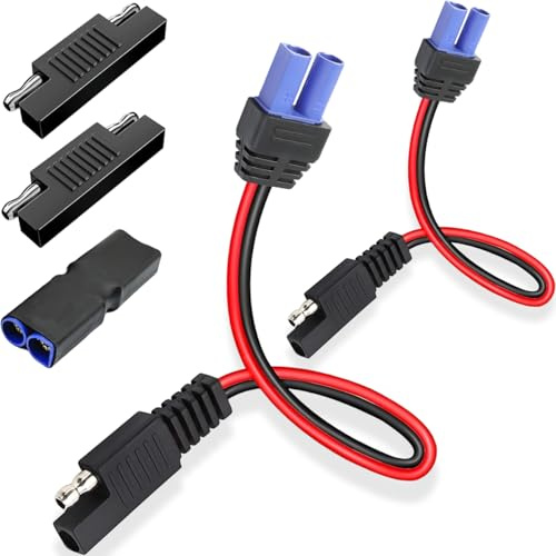 HAAMNING7 2 Stück EC5-auf-SAE-Kabel EC5-Buchse auf SAE-Steckerkabel Auto-Adapterkabel für Automotor-Solarmodulbatterie