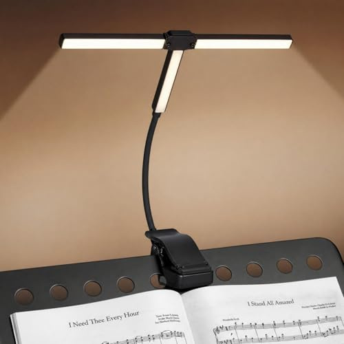 VINSPIRE Rechargeable Music Stand Light Clip On, LED Super Bright Piano Stand Light, 4 Color × 3 Brightness, USB-C Rechargeable, Perfect for The Piano, Sheet Music, Book Reading.