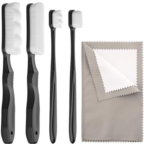 OuryTech Kitsilber Cleaning Cloth, Silver Cleaning Cloth for Jewellery and Cutlery, Silver Polishing Cloth with Cleaning Brushes for Gentle Care, Set of 5