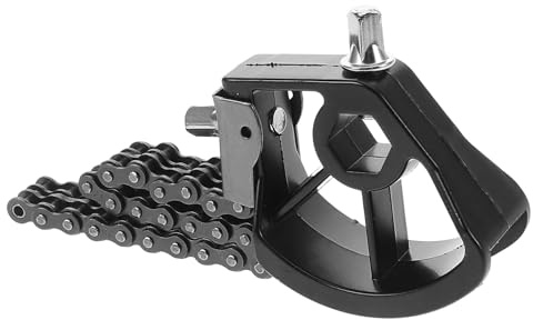 Beavorty Single Bassdrum Pedal mit Doppelkettenantrieb und Verstellbarer Spannung aus Stahl für Elektronisches Drum Pad und Akustische Bassdrum Zubehör in Schwarz