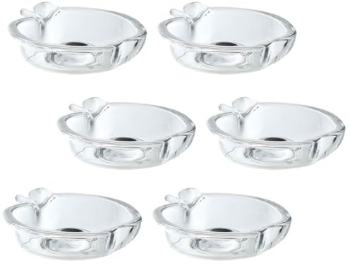 Générique Lot de 6 Assiettes en Verre Transparentes Résistantes aux Taches Chocs, Légères, pour L'école Restauration Couleur Aléatoire