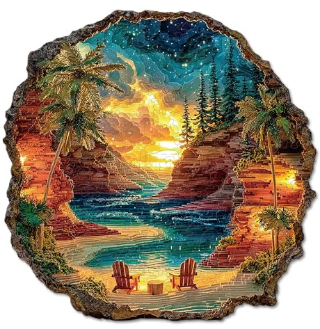 Blumuze Holzpuzzle Erwachsene 246 Stück,Sonnenuntergangsbucht Holz Puzzle, Holzpuzzle Einzigartige Tierform Puzzleteile,Puzzles aus Tierteilen, Puzzle Holz Erwachsene mit Holzbox (L-34.4 * 34.2cm)