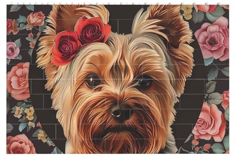 Puzzle mit Hundemotiv, bedruckt, 14,4 x 9,8 cm, rechteckiges Puzzle, herausforderndes Spiel für Erwachsene, Familienspaß, dekorative Wanddekoration