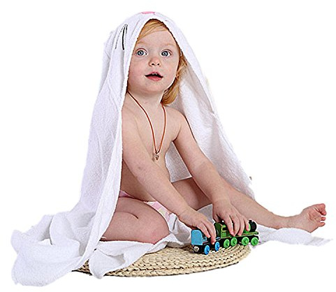Baby Badehandtuch mit Kapuze, Chickw1 Baby Badehandtuch Mikrofaser Kinder Kapuzenhandtuch Warm und kuschelig Baby-Badetuch (Weiß)