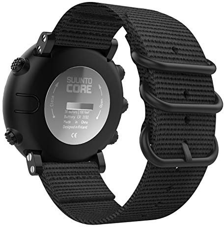 MoKo Armband Kompatibel mit Suunto Core Outdoor-Uhr, Nato Nylon Uhrenarmband Ersatzarmband Handgelenk band strap für Suunto Core Smartwatch - Schwarz