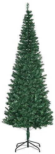 HOMCOM Albero di Natale Artificiale Slim 210cm con 631 Rami Supporto in Metallo