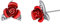 Suplight Red Rose Earrings Plant Jewerly 18K Gold Dainty Floral Flower Leaf Ear Studs Gifts for Women