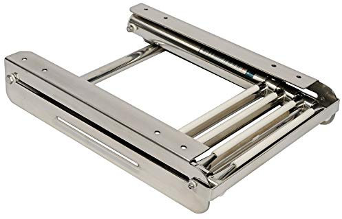 Saarwebstore Badeleiter für Badeplattform 3&4 Stufen Teleskopleiter klappbar Bootsleiter NIRO Größe 4 Stufen