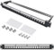 hb-digital Panneau de brassage modulaire 24 ports pour module Keystone RJ45 19 CAT 5 CAT 6 CAT 7 pour armoire réseau LAN Professional TIA568A TIA568B Switch câble de terre - Noir