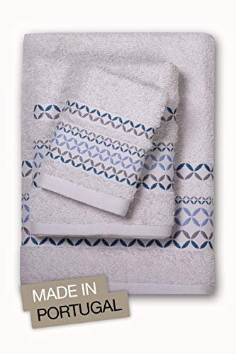 jilda-tex Premium Handtuch Duschtuch Frottierware Set 100% Baumwolle Verschiedene Designs (6-TLG-Set (2xGästetuch/2xHandtuch/2xDuschtuch), Madrid Grau)