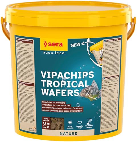 sera Vipachips Wafers 10 L (3,3 kg) | Hauptfutter 4% Insektenmehl | Schnell sinkende Chips für alle bodenfressende Fische | Ohne Farb- & Konservierungsstoffe | Ressourcenschonend & naturnahe Ernährung