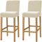 Dimatic Samt Plüsch Stuhl Abdeckung Theke Pub Bar Hocker Stuhl Slipcover für Esszimmer Cafe Barhocker Slipcover Möbelschutz Anti-Rutsch-Bezug mit elastischem Boden, 2er Set, Beige