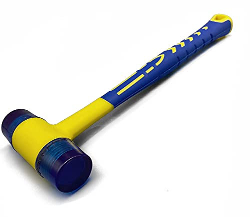 KAIHAOWIN Martello in Gomma, Martello Antirimbalzo 30mm, Martello in Plastica a Doppia Faccia con Manico Ergonomico e Rivestimento Antiscivolo per Gioielli, Lavori in Pelle, Lavori in Legno