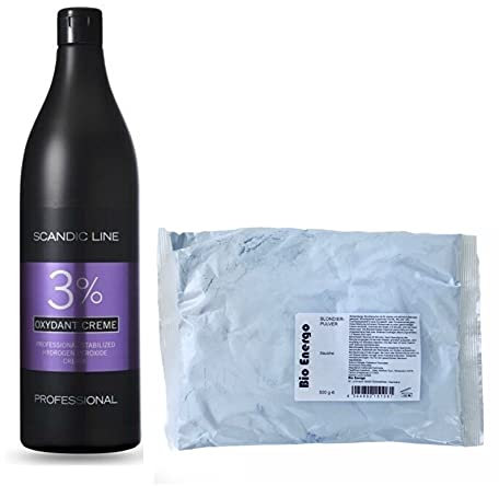 Scandic Line/Bio Energo Blondierung-Set besteht aus: 1 x 1 Liter Creme Oxydant 3% + 1 x 500 g Blondierung