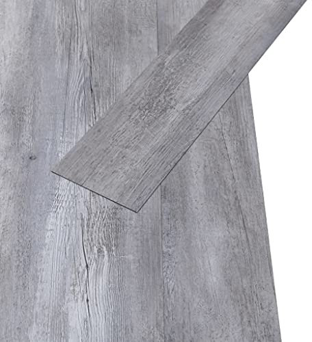 Cigopx PVC Laminat Dielen Vinylboden Vinyl Boden Planken Bodenbelag Fußboden Designboden Dielenboden 5,02m² 2mm Selbstklebend Mattgrau Holzoptik