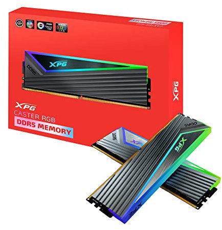 ADATA XPG Caster RGB DDR5 6000MHz 32GB (2x16GB) CL40-40-40 PCS-51200 UDIMM 288-Pins Desktop SDRAM Memory RAM Kit (AX5U6000C4016G-DCCARGY)