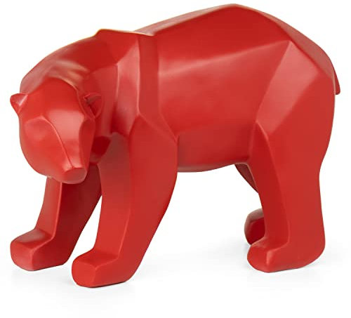 Moritz Polygonal Deko Bär Eisbär Dekoration rot Geschenk Geometrische Figuren Modern Dekor Skulptur Statue Tier