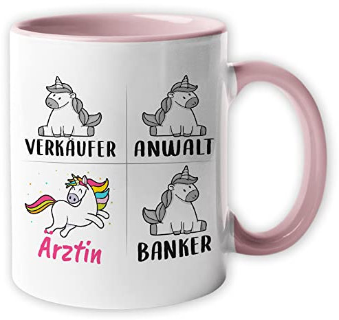 Pagma Druck Tasse, Keramik, Einhorn Ärztin Tasse, 330 ml, Kaffeetasse, Teetasse, Geschenk für Medizinerin