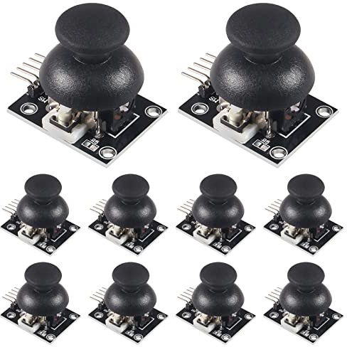 10Pcs Game Joystick Breakout Module Game Controller Sensor JoyStick Breakout Shield for PS2 Module XY Dual-axis Module Replacement Joystick Analog Thumb Stick