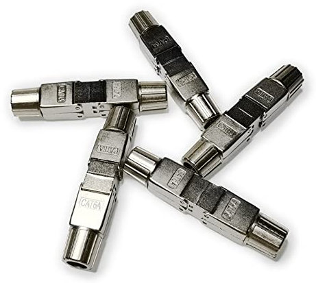 Ethernet Junction Box,Butt Splice Connector of CAT6A/CAT6E/CAT6/CAT5E/CAT5 Network Cable,Tool Free Shielded Punch Down Type Terminal of FTP/STP/UTP Internet Cord,No Crimp EZ DIY Coupler Adapter[5pack]