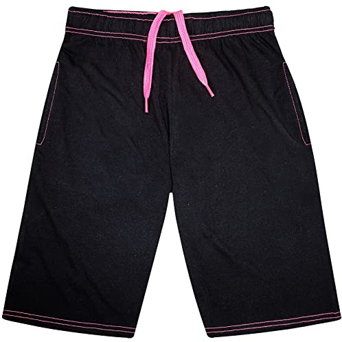 A2Z 4 Kids Girls 100% Cotton Shorts Comfort Stretch Pants - Shorts S08 Black 11-12