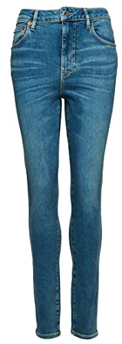 Superdry Damen Skinny Jeans aus Bio-Baumwolle mit hohem Bund Salem Mittelblau 30/30
