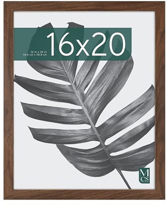 MCS Studio Gallery 16x20 Poster Frame Walnut Woodgrain Engineered Wood, Vertical & Horizontal Wall Hanging Large Picture Frame for Photos, Posters & Art Prints (1-Pack)