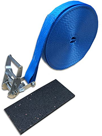 Spanngurt Druckratsche 20m, Bandbreite 35mm blau Poolgurt, Poolumreifung, Herbst-/Wintersicherung