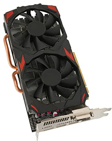 KIMISS Gráficos RX 580, 256bit Soporte 8K 2 Ventiladores de Refrigeración Tarjeta 8GB GDDR5 16 PCI Express 3.0 Juegos para Oficina en Casa